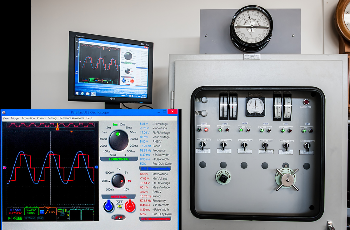 Generator Synchronizing panel to demonstrate synchronizing procedure