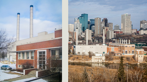 rossdale control room left and power plant south view right 